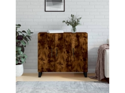 Aparador de 90x34x80 cm madera procesada color roble ahumado