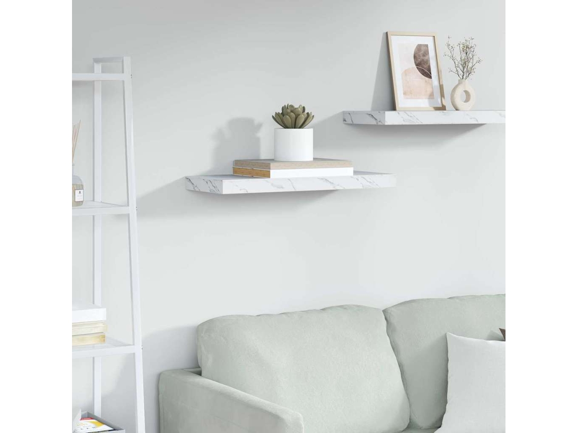 Vidaxl Prateleira De Parede Montagem Na Parede Mármore Branco