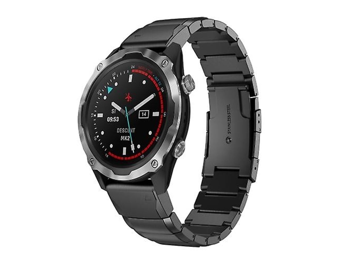 Pulseira De Relógio Lurelia Para Garmin Descent Mk 2 26 Mm Tartaruga Shell Aço Inoxidável Preto