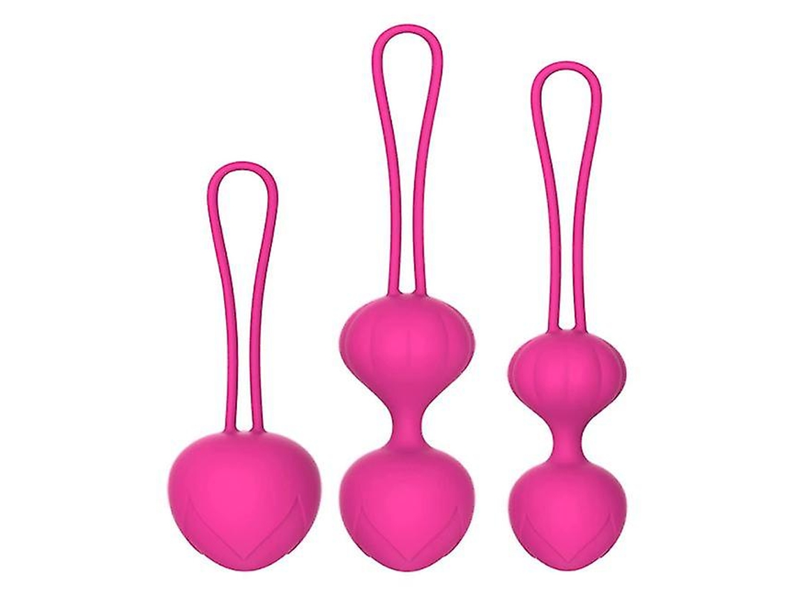 Bolas de Exercício Kegel - Bolas Kegel para Mulheres, Pacote com 3 para Iniciantes e Avançados (Rosa)