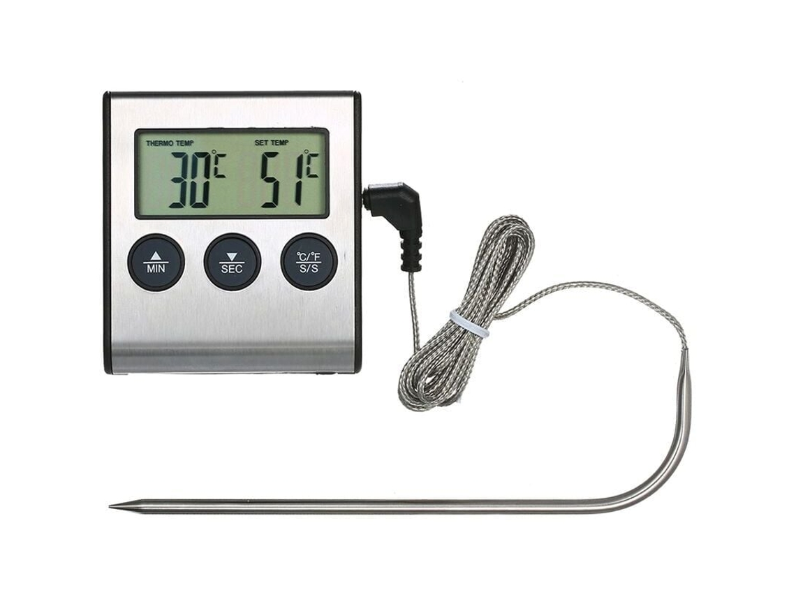Termômetro Digital AQUAFORGE para Grelha com Sensor de Sonda e Faixa de 50°C