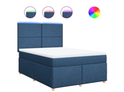 Box Spring Bed, Box Spring Beds Vidaxl Azul Tecido (160 X 200 Cm)