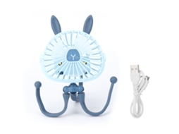 Mini Handheld Stroller Fan Flexible Tripod Low Noise Usb Rechargeable Blue