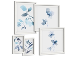 Conjunto De Pinturas Acentos Vegetais Azuis Espelharte (5 Peças)