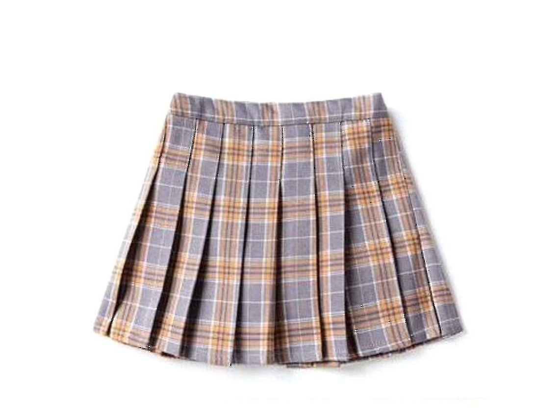 2026 saia Mini Plissada de Tênis para Meninas com Cintura Alta e Cremalheira, Tamanho 170 , Cor Branca, Material Mistura de Algodão (15 16 Anos)