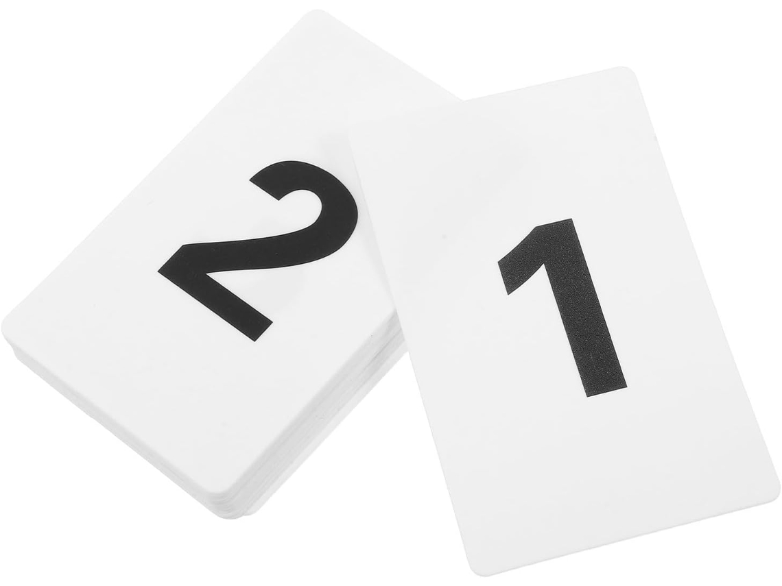 Conjunto De 20 Cartões Numerados Para Assentos Em Preto E Branco, Para Eventos, Feitos De Pp, Com Numeração Individual E