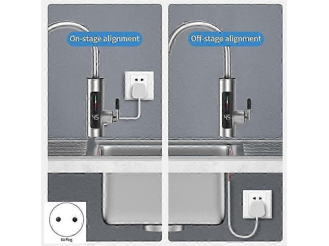 Torneira De Cozinha, Elétrica De Cozinha Com Aquecedor De Água Instantâneo Em Aço Inoxidável, Para Água Quente Ou Fria