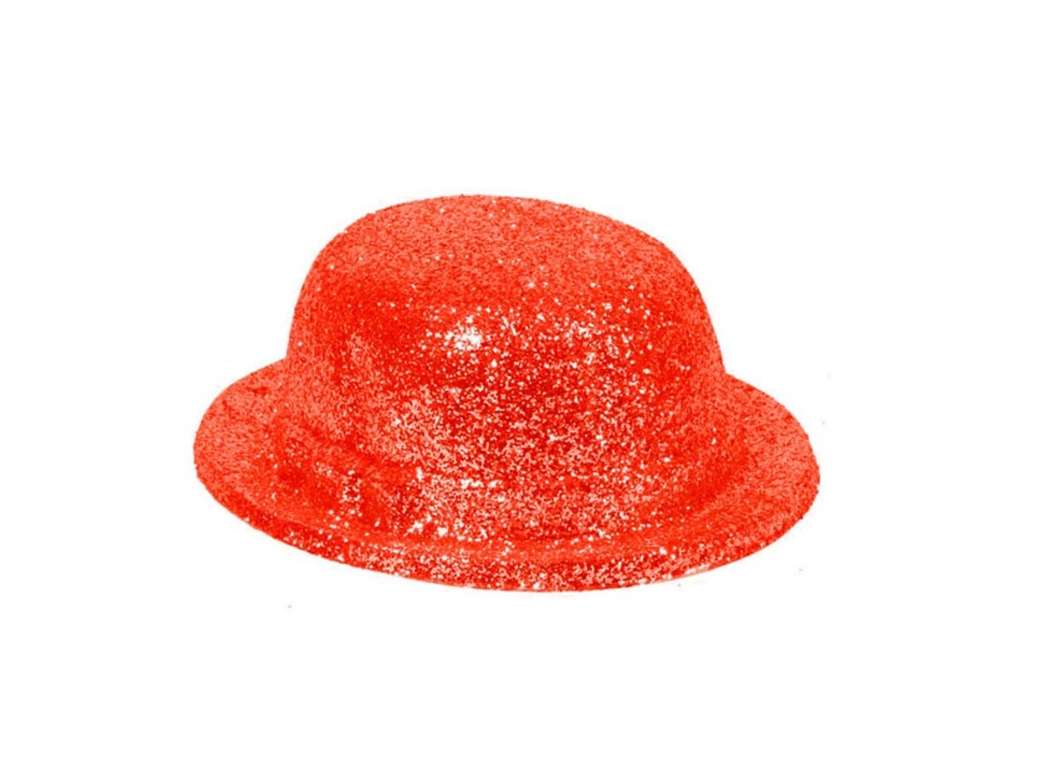 Chapéu-coco vermelho com glitter