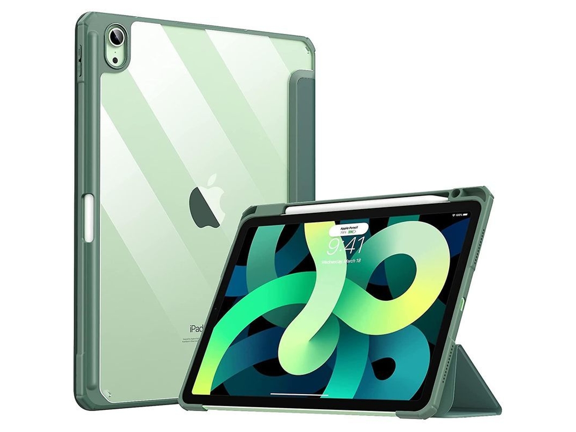 Fasst Funda para iPad de 9,7 polegadas, com suporte para lápis, antichoque, auto wake, verde escuro