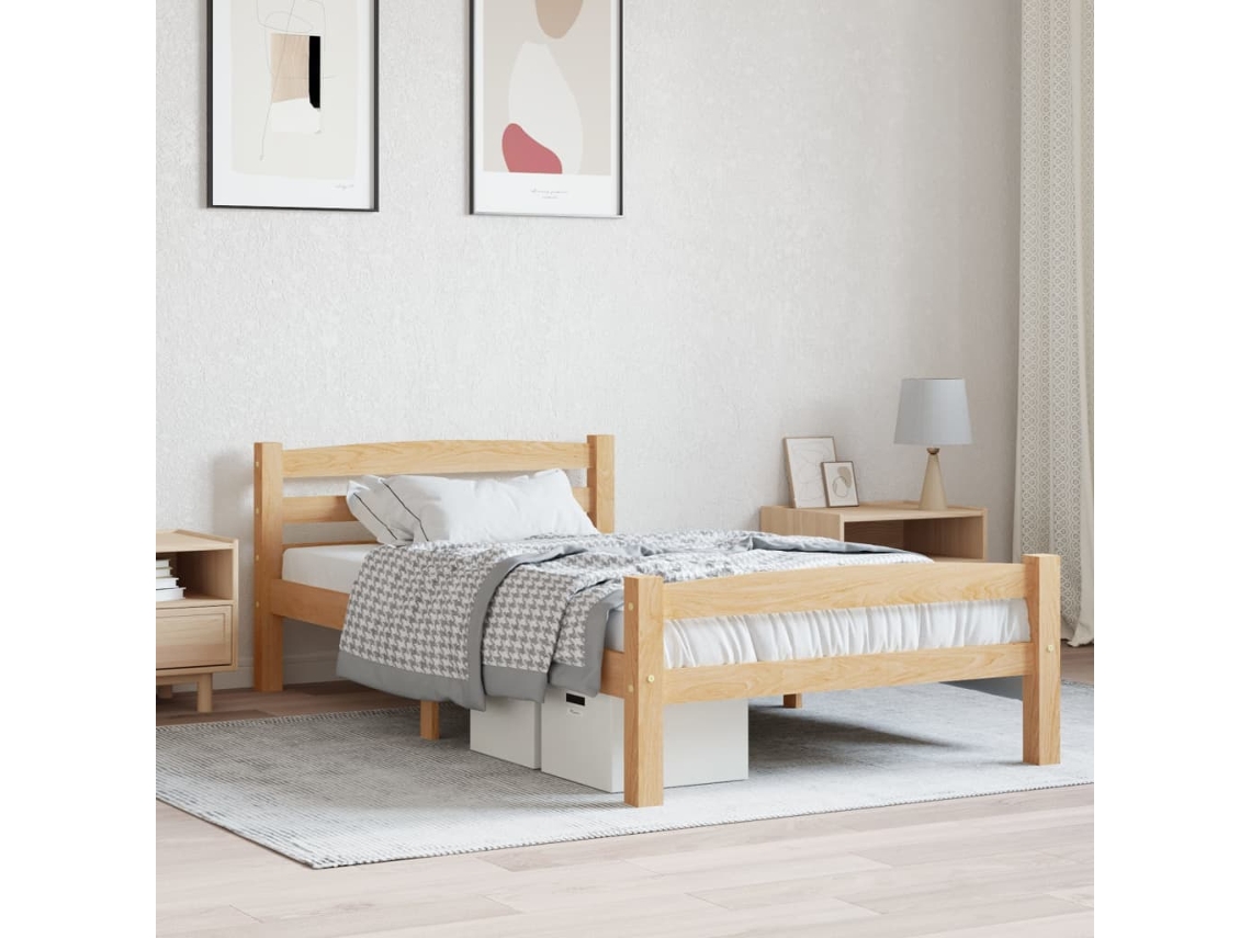 Vidaxl Estrutura De Cama 90x200 Cm Pinho Maciço