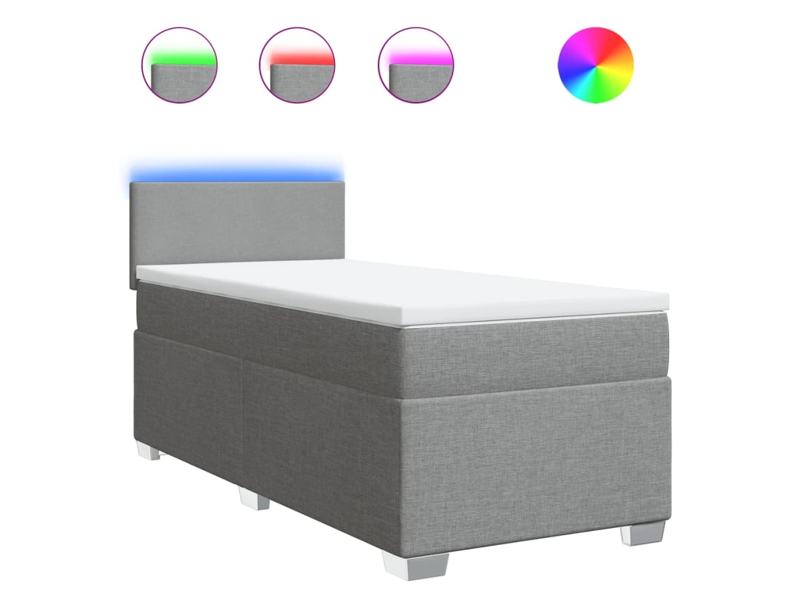 Box Spring Bed, Box Spring Beds Vidaxl Cinzeto Tecido (80 X 200 Cm)