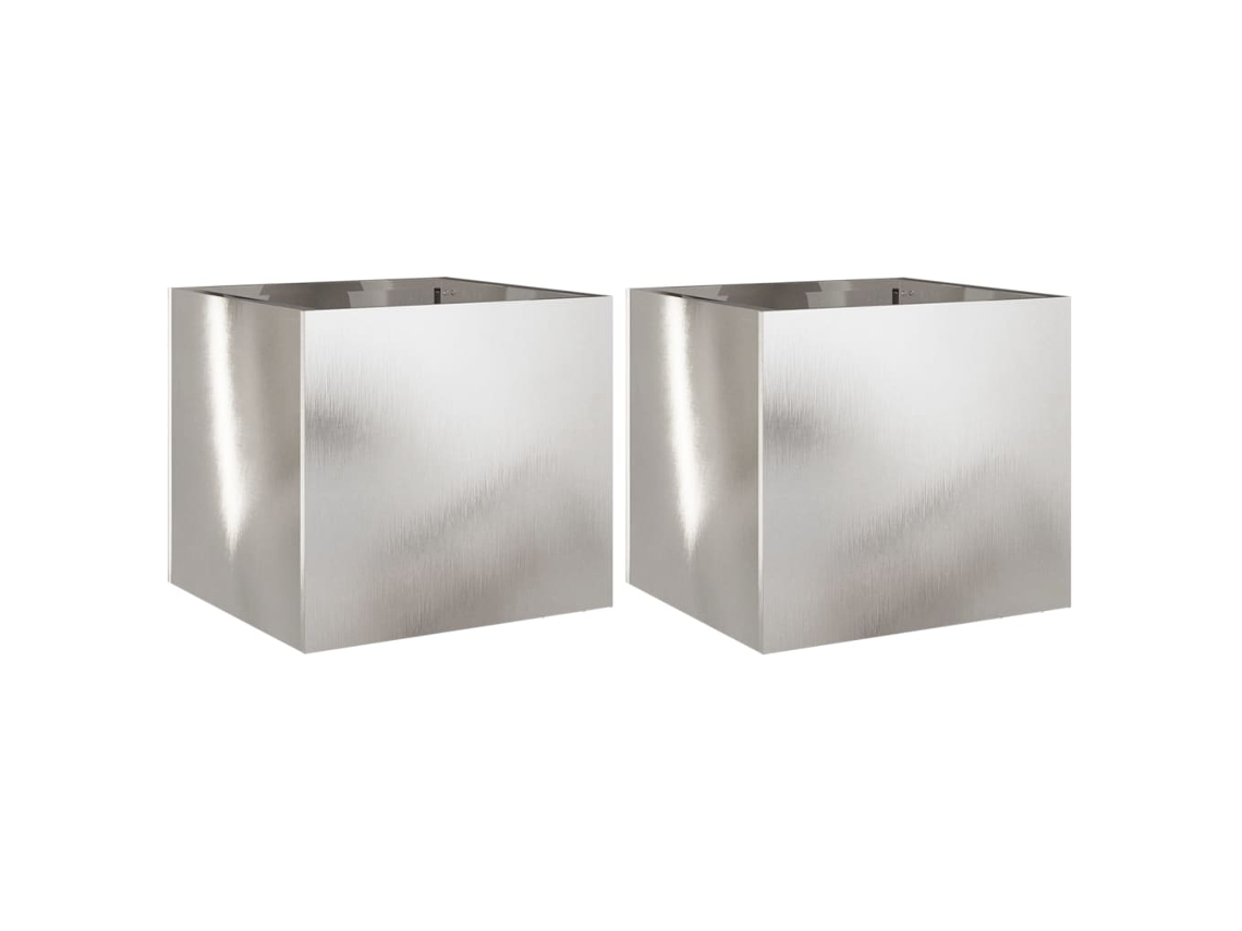 Planter, Planters Vidaxl Prateado Aço (32 X 30 X 29 Cm)