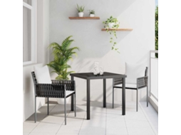 Vidaxl Conjunto De Jantar Para Jardim 3 Pcs Marrom E Preto