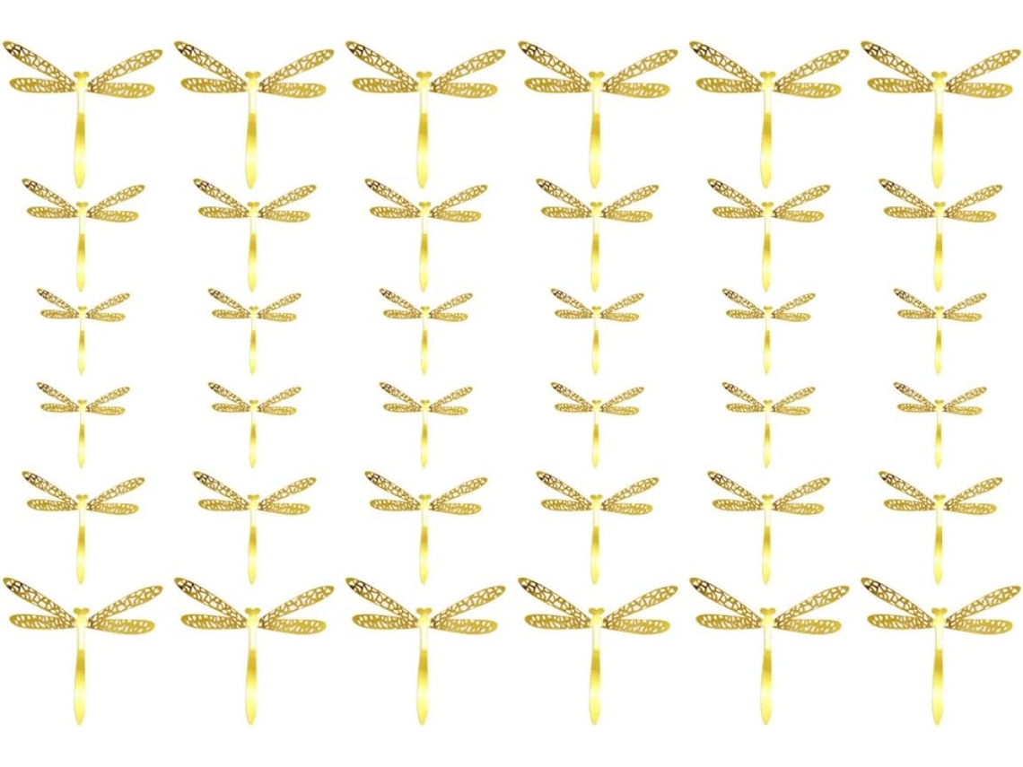Conjunto De 36 Enfeites De Parede Em Papel Com Libélulas Em 3d