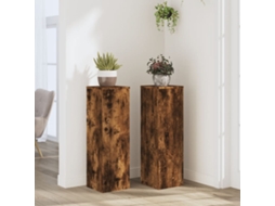 Vidaxl Suportes P/ Plantas 2 Pcs 25x25x80 Cm Derivados De Madeira