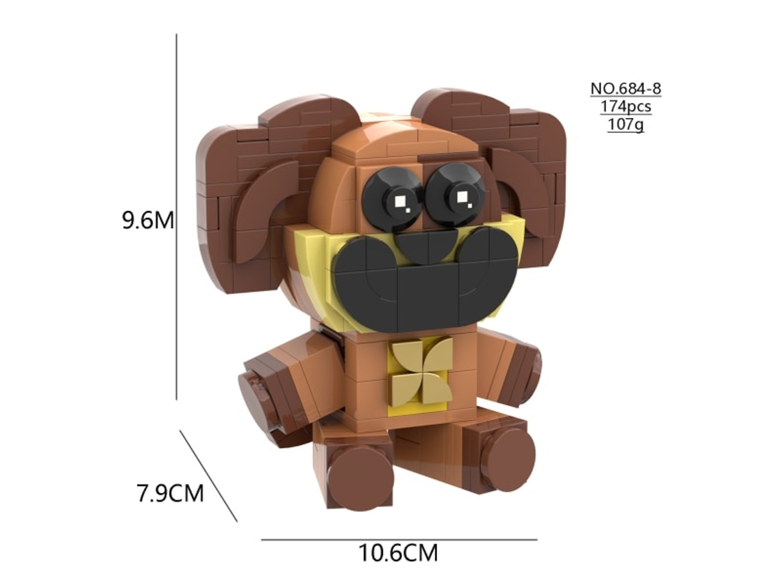 Novos blocos de construção de animais sorridentes, conjunto de blocos para o dia do cachorro e cochilo, boneco para o dia do cachorro e cocô do Slowmoose