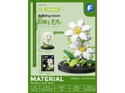 Brinquedo de Montar com Peças Pequenas em Formato de Flor, Ornamento Decorativo. MDUG (inclui Capa Protetora Contra Poeira)
