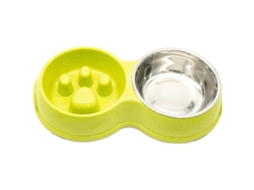 Tigela Dupla de Aço Inoxidável para Ração de Animais de Estimação AQUAFORGE