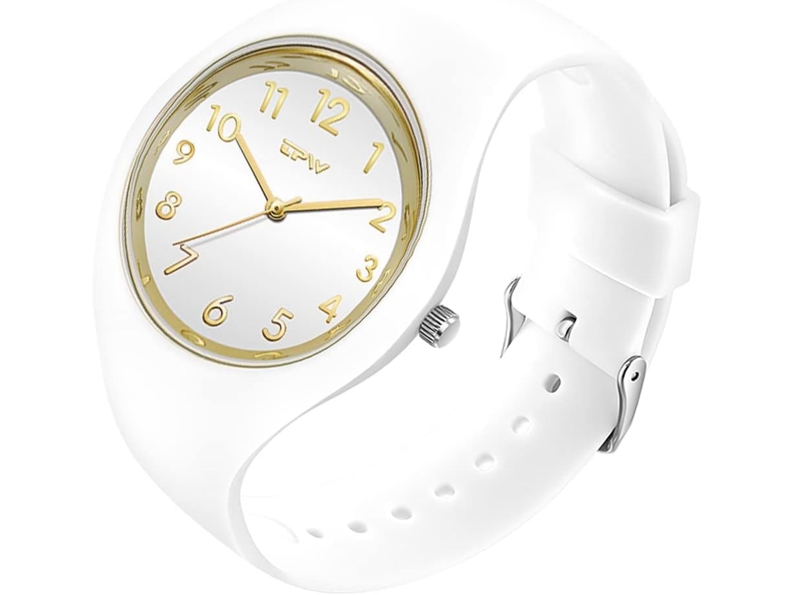 Lurelia Relógio Feminino, Movimento De Quartzo, Analógico, 42 Mm, 9,5 Mm, 20 Mm, 5,5 Polegadas, 7,68 Polegadas, Silicone, Vidro Mineral, Branco