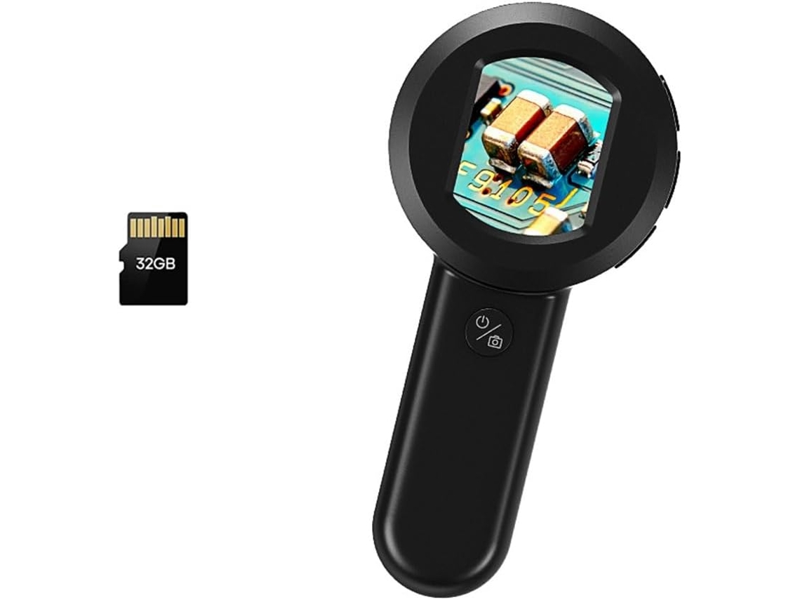 Microscópio de Canto Digital 100x com Tela de 2 Polegadas e Luz de Aumento Compatível. SFUSHOS (branca e Uv)