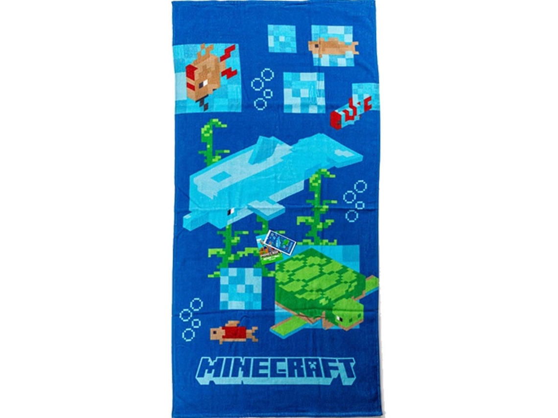 Toalha de Banho /praia Minecraft Aquatic 70x140 Cm BRILVIBERA