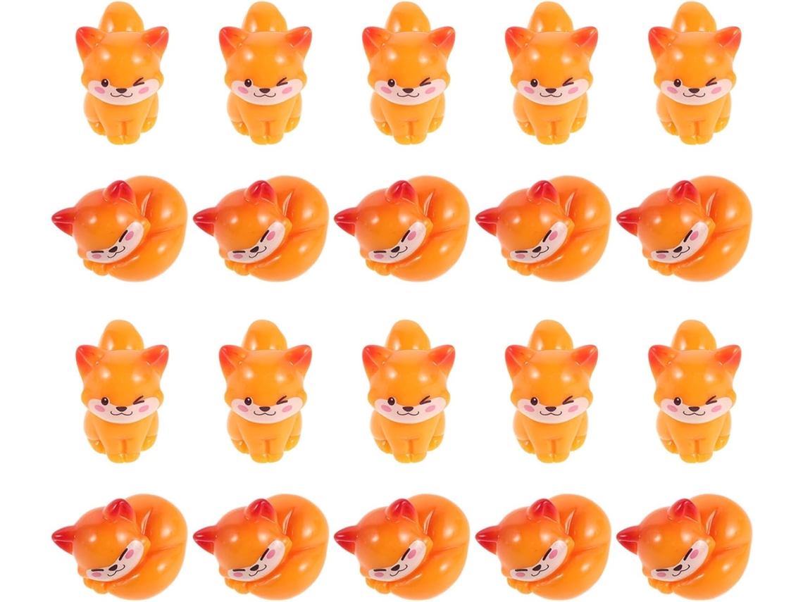 Inoomp Miniaturas de Raposas em Resina, 20 Peças, Decoração em Miniatura para Casa de Bonecas e Decoração de Mesa, CHABERLU
