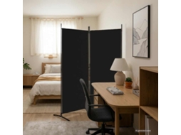 Vidaxl Divisória De Quarto Com 2 Painel 175x180 Cm Preto Tecido