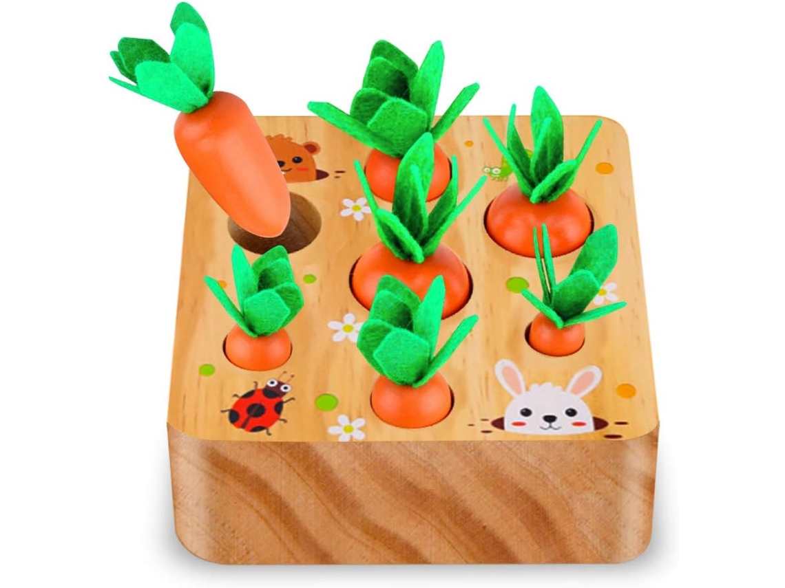Skyfield Jogo de Colheita de Fazenda de Madeira Montessori de Aprendizagem Infantil para Meninos e Meninas 1 2 3 Anos de Idade B JEDBESETZT