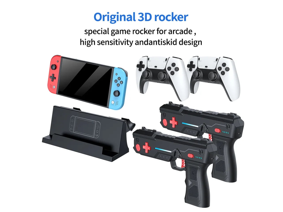 Novo console de videogame M20 Pro/2 Guns de 128 GB com 30.000 jogos, novo