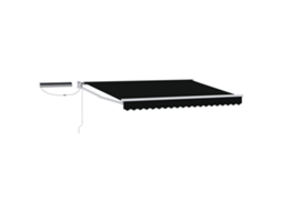 Conjunto 1 Toldo Elétrico Vidaxl Preto Poliéster (3 X 2,5 M)