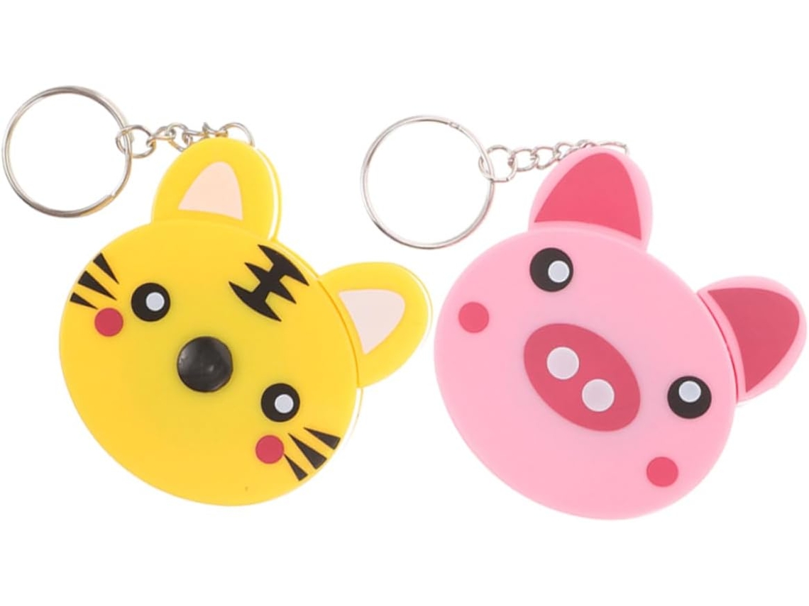 Ukcoco Conjunto De 2-fitas Métricas Retráteis Bolso Com Chaveiro E Design Fofo Animais Tigre Porco