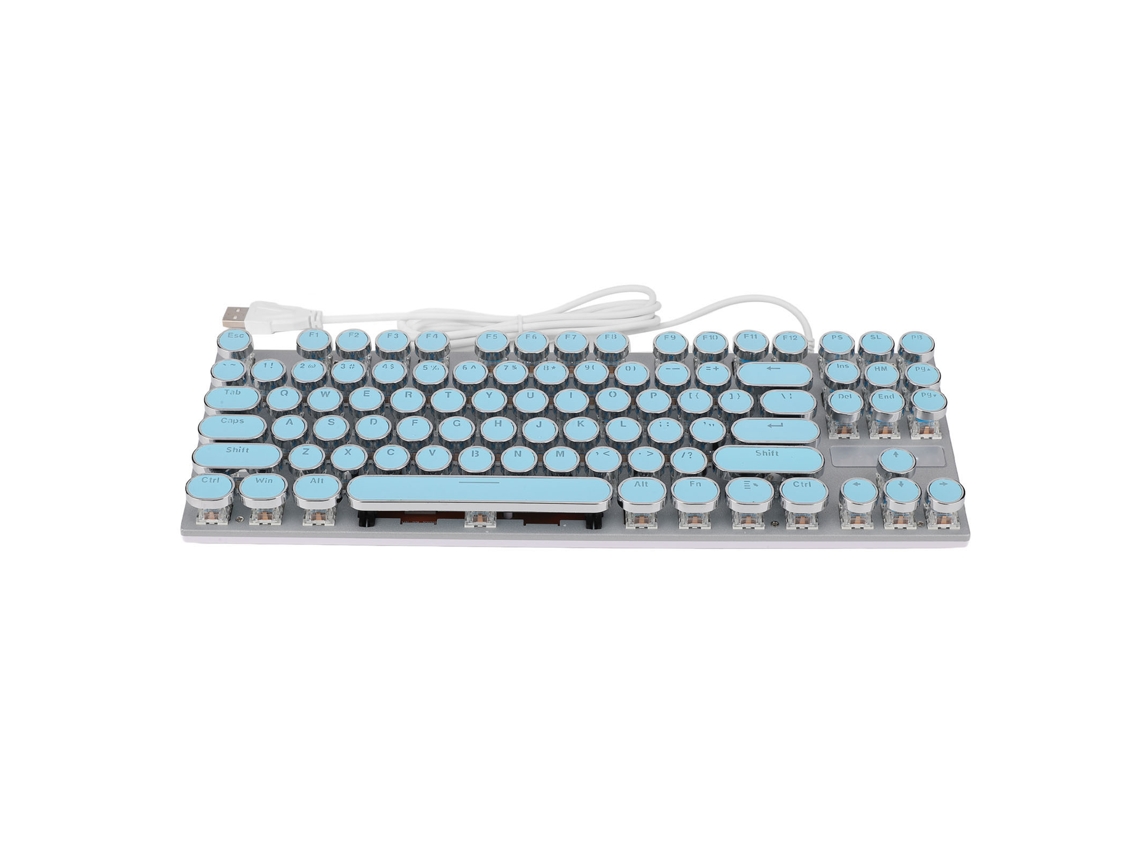 Teclado Mecânico Bicolor 87 Teclas Azul Eletroforado Punk Usb Fio para jogos LAXISCREED (iluminação Rgb Switch Azul)