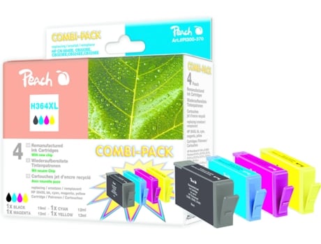 Tinteiro PEACH PI300-370 Preto, Ciano, Magenta, Amarelo
