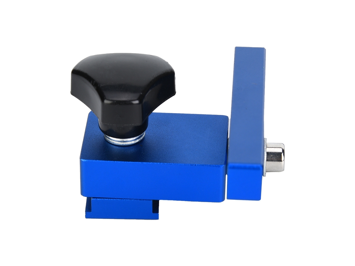Trilho T de esquadria 30/45 com batente limitador, ferramenta manual de precisão para marcenaria de alta qualidade.