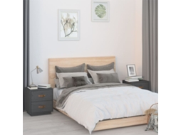 Vidaxl Mesas De Cabeceira 2 Pcs 40x34x45 Cm Pinho Maciço Cinza