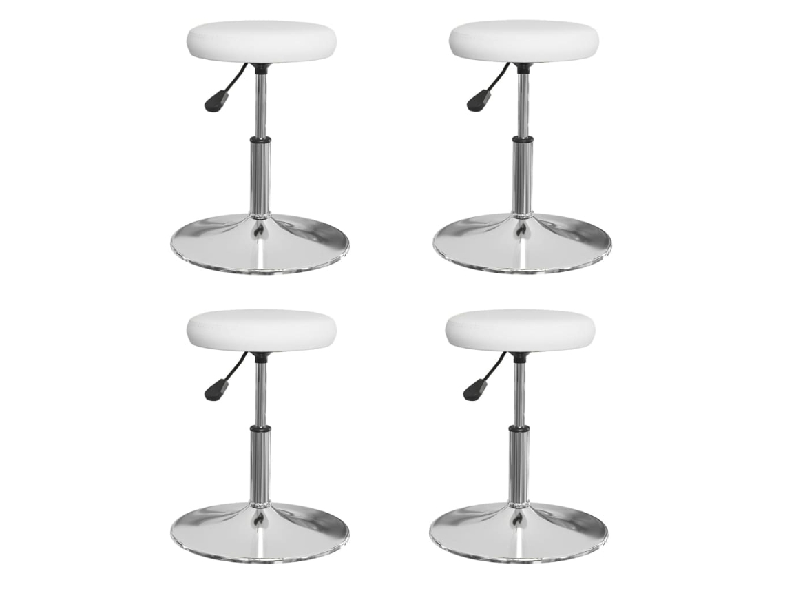 Vidaxl Cadeiras De Jantar 4 Pcs Couro Artificial Branco