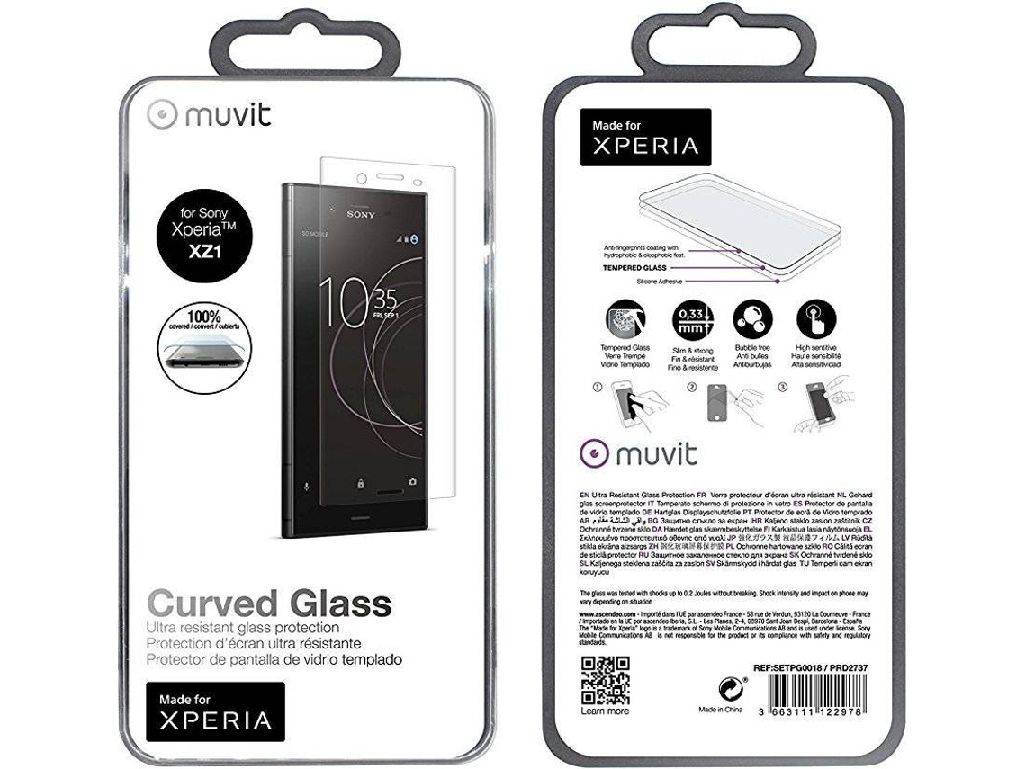 Pelicula de Vidro MUVIT Xperia XZ1
