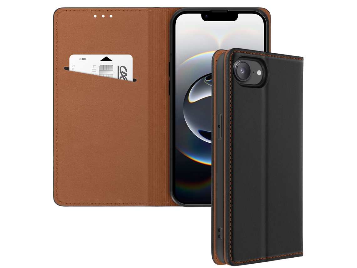 Capa Genuíno Para Iphone 16 Avizar Pele Preto