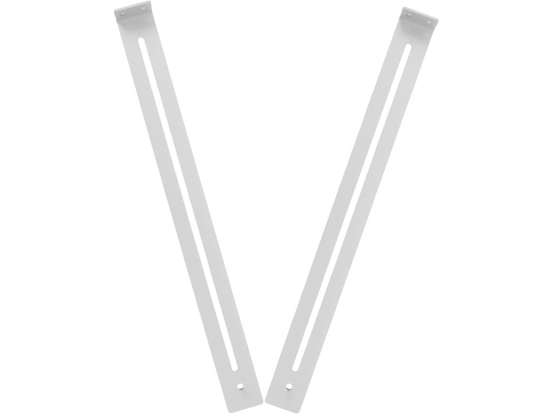 Kit Com 2 Suportes De Gaveta Em Aço Branco Comprimento Ajustável