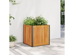 Vidaxl Vaso/floreira De Jardim 45x45x44 Cm Acácia Maciça E Aço