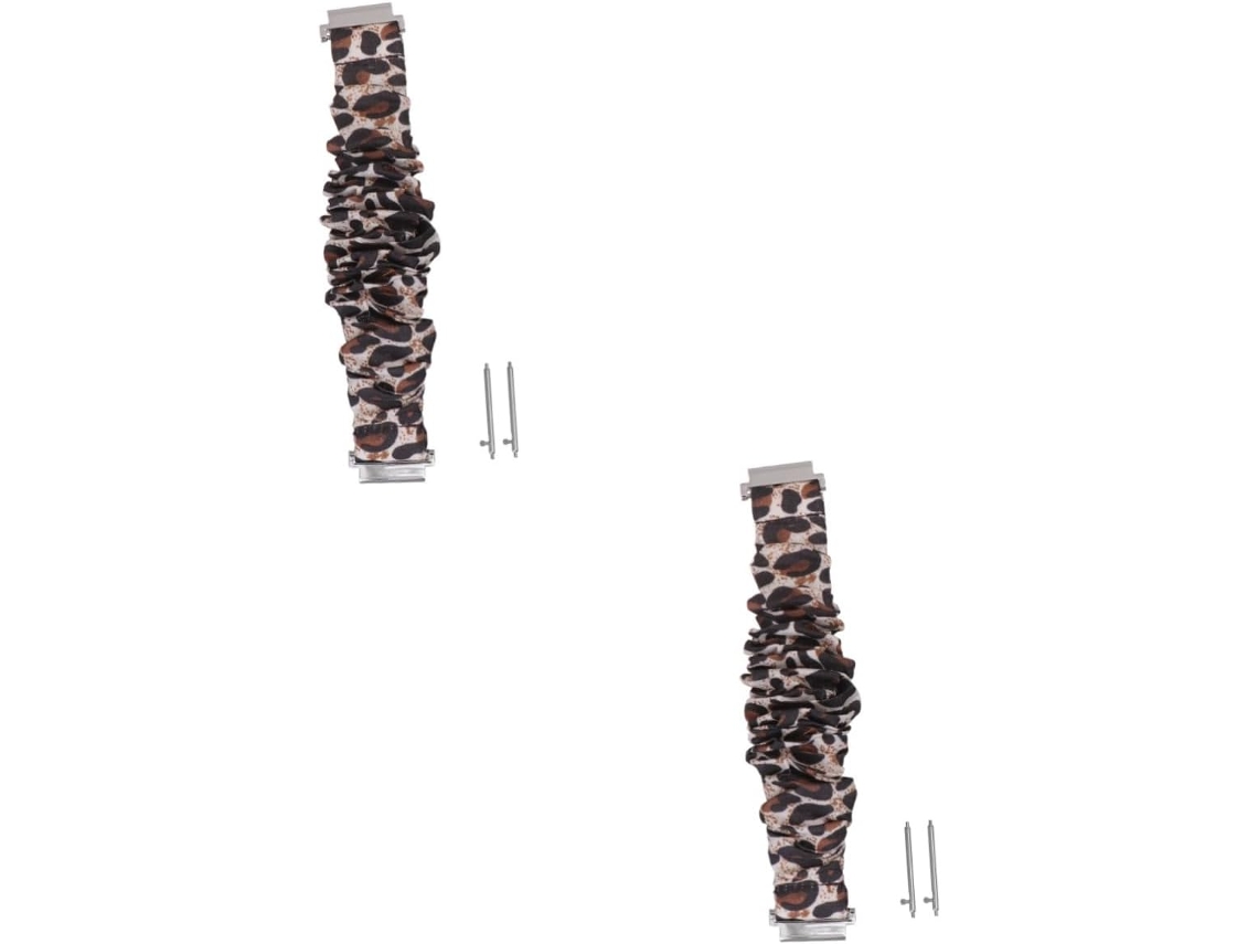 2 Pulseiras De Tecido Com Estampa Leopardo Para Relógio Inteligente -
