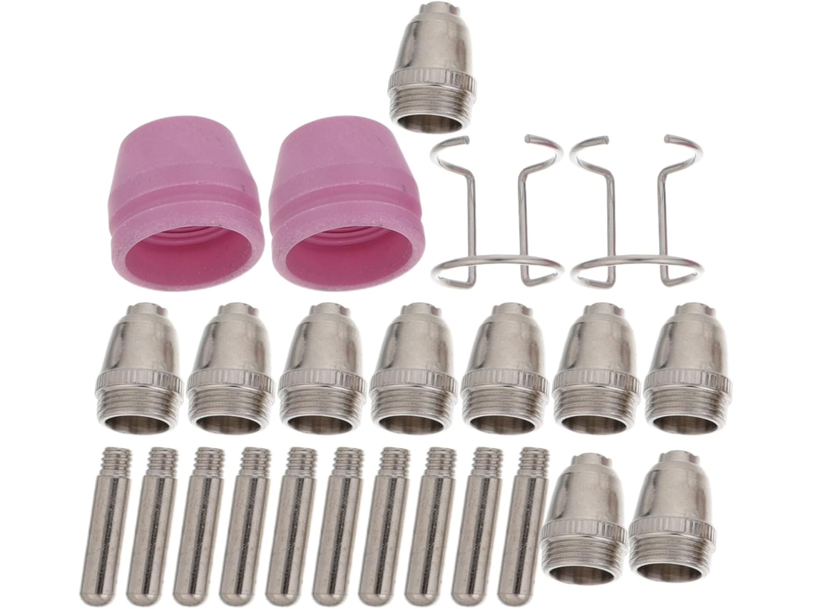 Kit de 24 peças Topbathy com bicos e eletrodos para tocha de corte plasma, consumíveis de cobre | S/MARCA