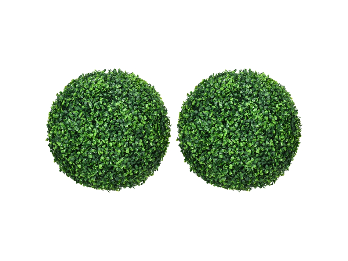 Conjunto de 2 esferas artificiais Buxo com proteção UV para uso interno e externo BTFORUS