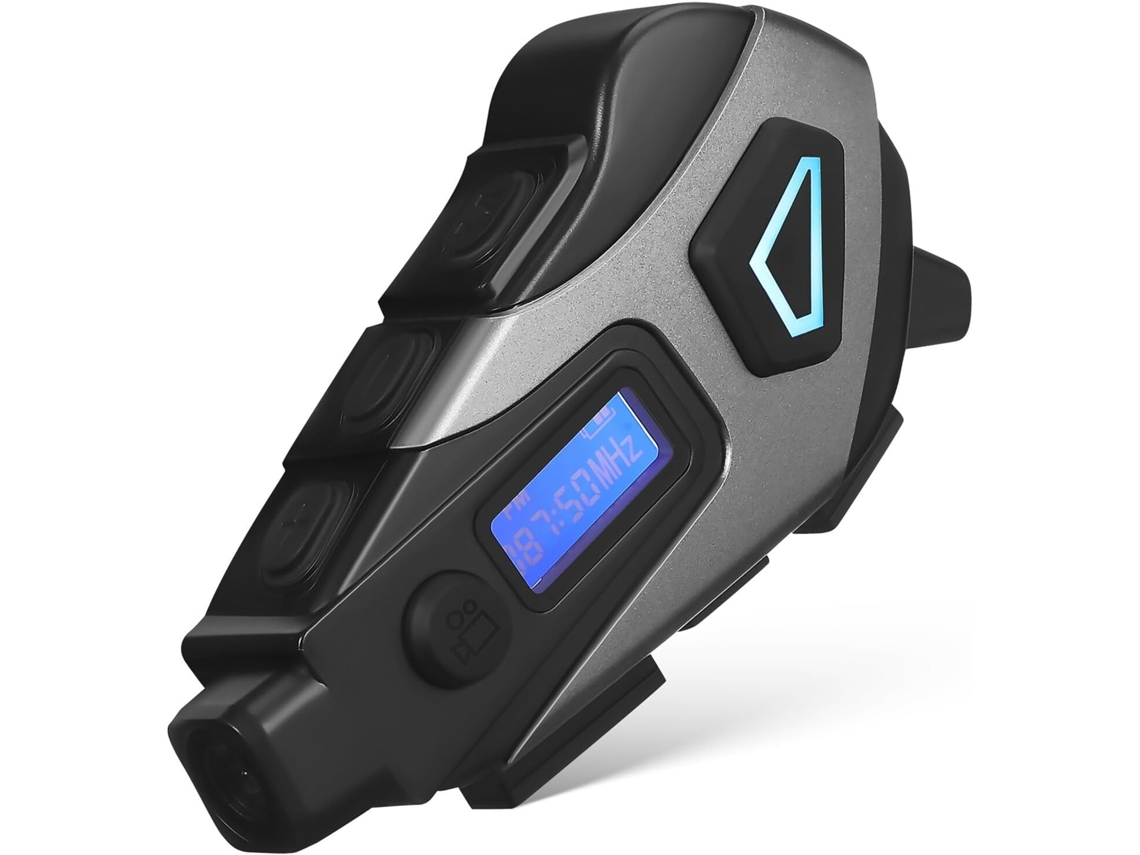 Fones de ouvido Semi Fio para motocicletas com bateria de 1200mAh, microfone embutido e 1GB de memória para músicas.
