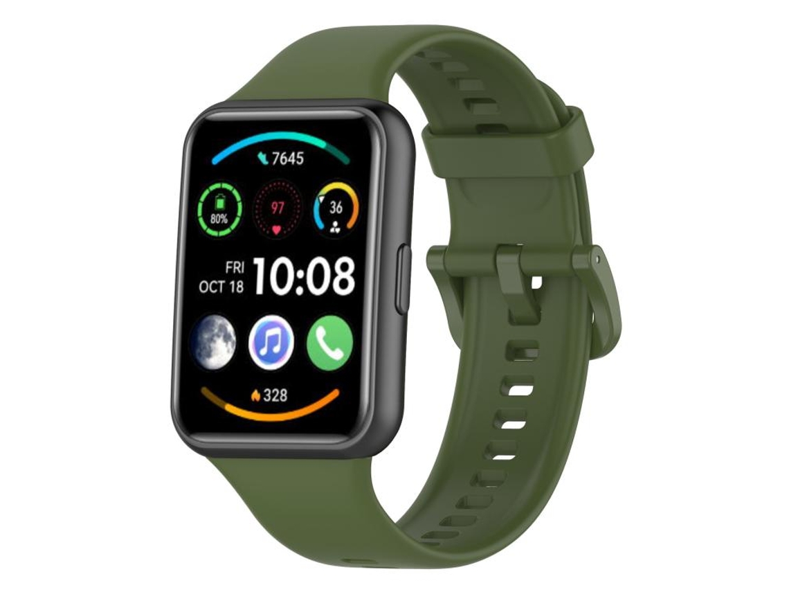 Bracelete para Huawei Watch Fit 2 Silicone Cor Sólida com Liberação Rápida Verde Escuro XIAOMOYU