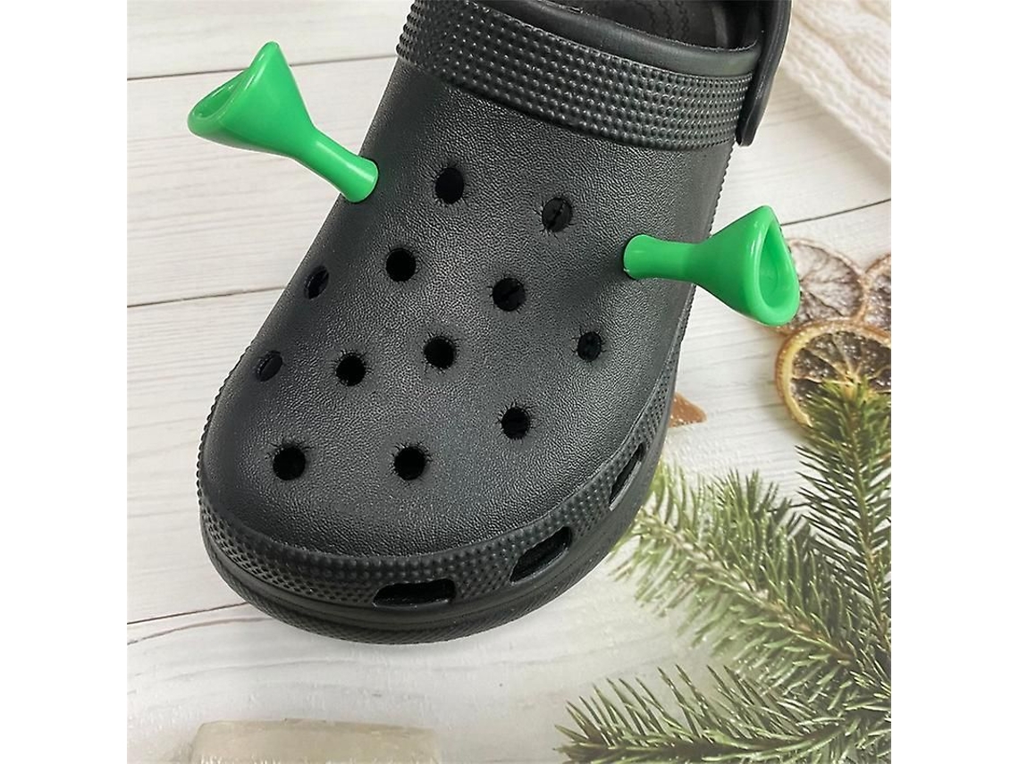 2026 chaveiros para Sapatos Charms Shrek Orelhas Cartoon 3d Impresso Diy para Crocs