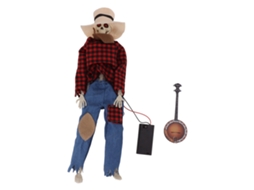Estátua de Caveira Cowboy com Olhos Luminosos para Halloween | S/MARCA