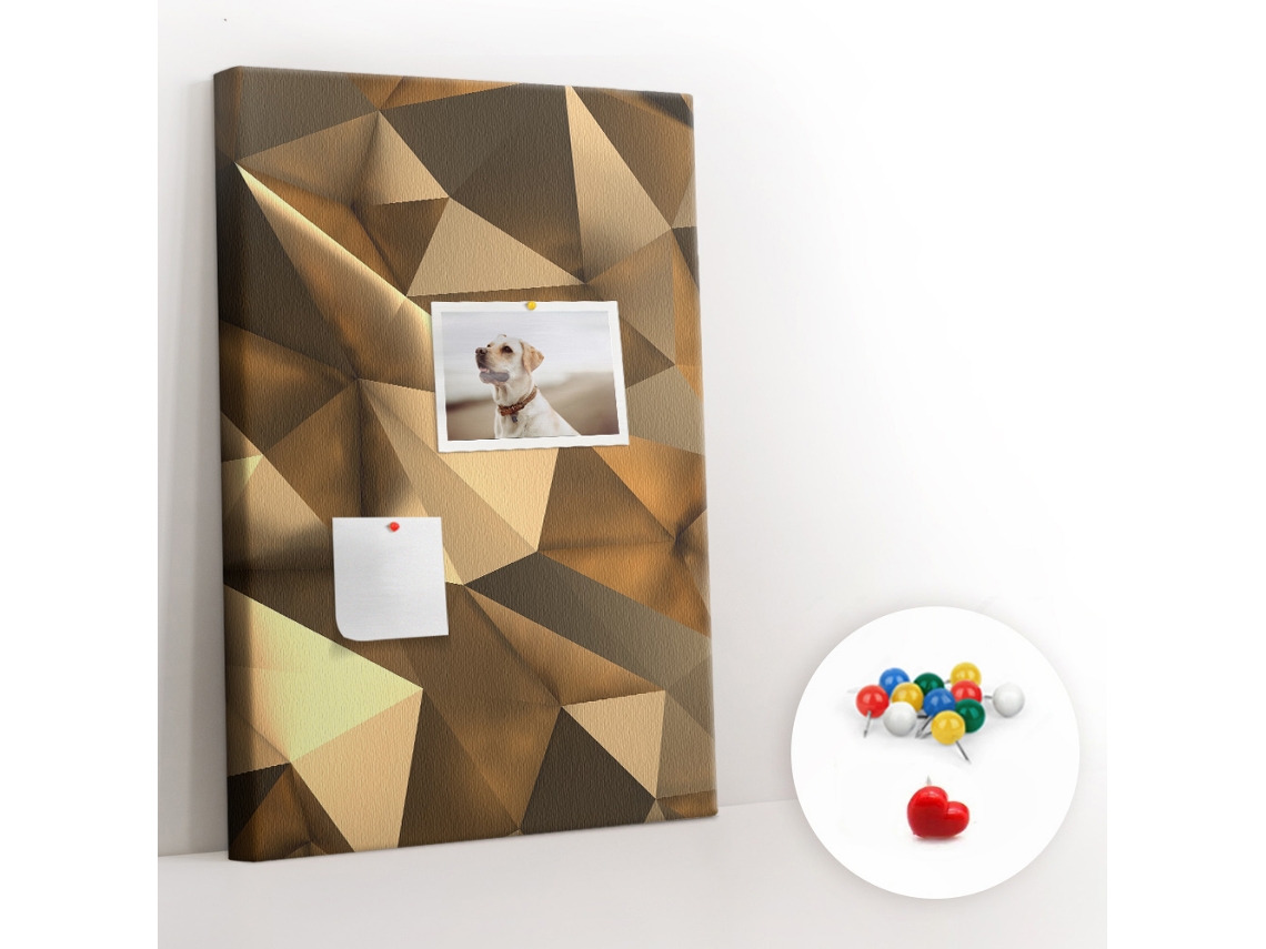 Quadro De Cortiça Com Impressão Abstração 3d Para A Sala De Estar Espelharte (40x60 Cm)