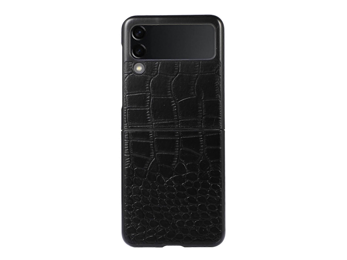 Capa De Celular Em Couro De Vaca Com Camada Superior De Crocodilo Para Samsung Galaxy Z Flip 3 5g