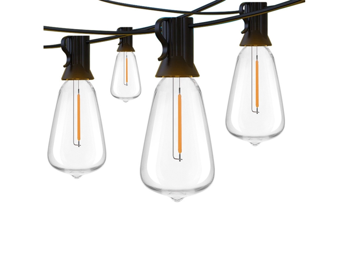 Cordão de luzes led de 7,6m com 10 lâmpadas e uma extra, plugue ue, iluminação decorativa AQUAFORGE